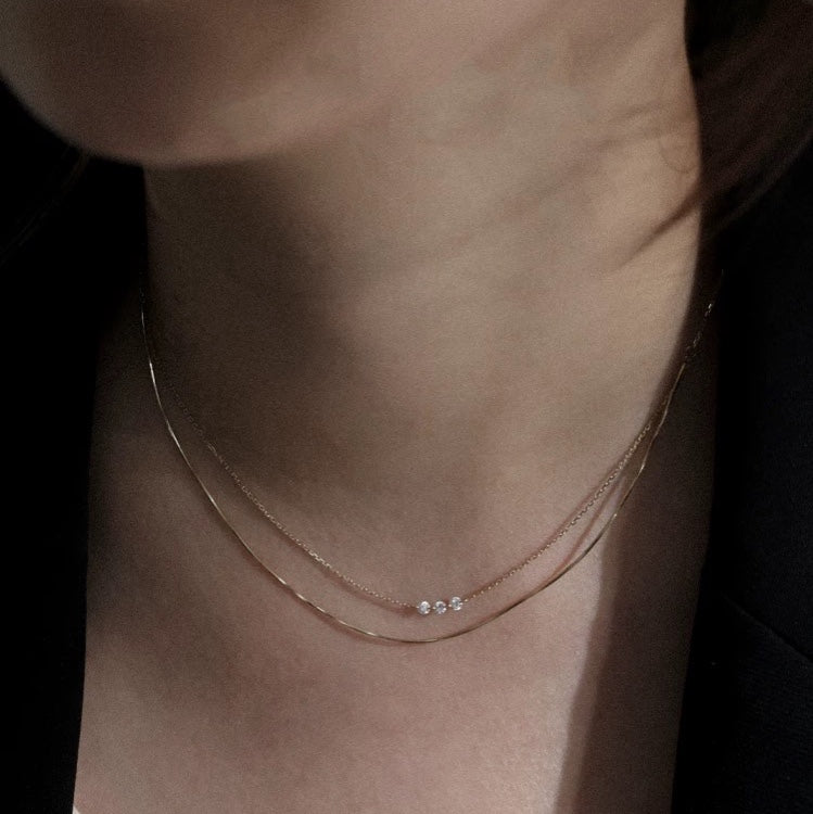 Double Layered Lab Diamond Necklace