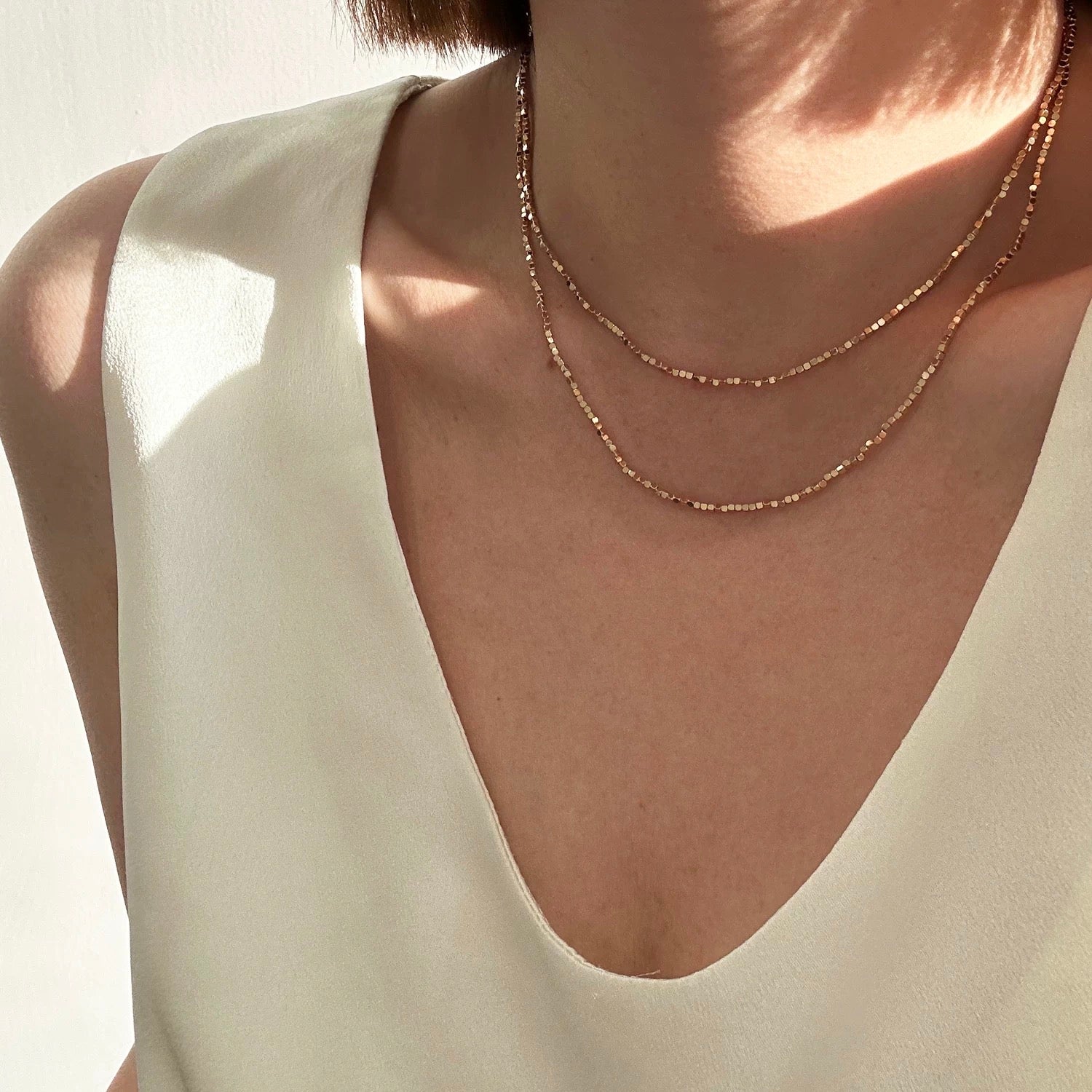 1.3mm Square Beads Necklace