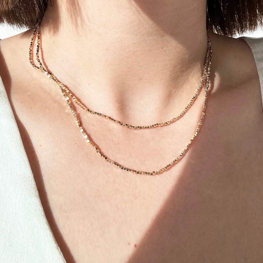 1.3mm Square Beads Necklace