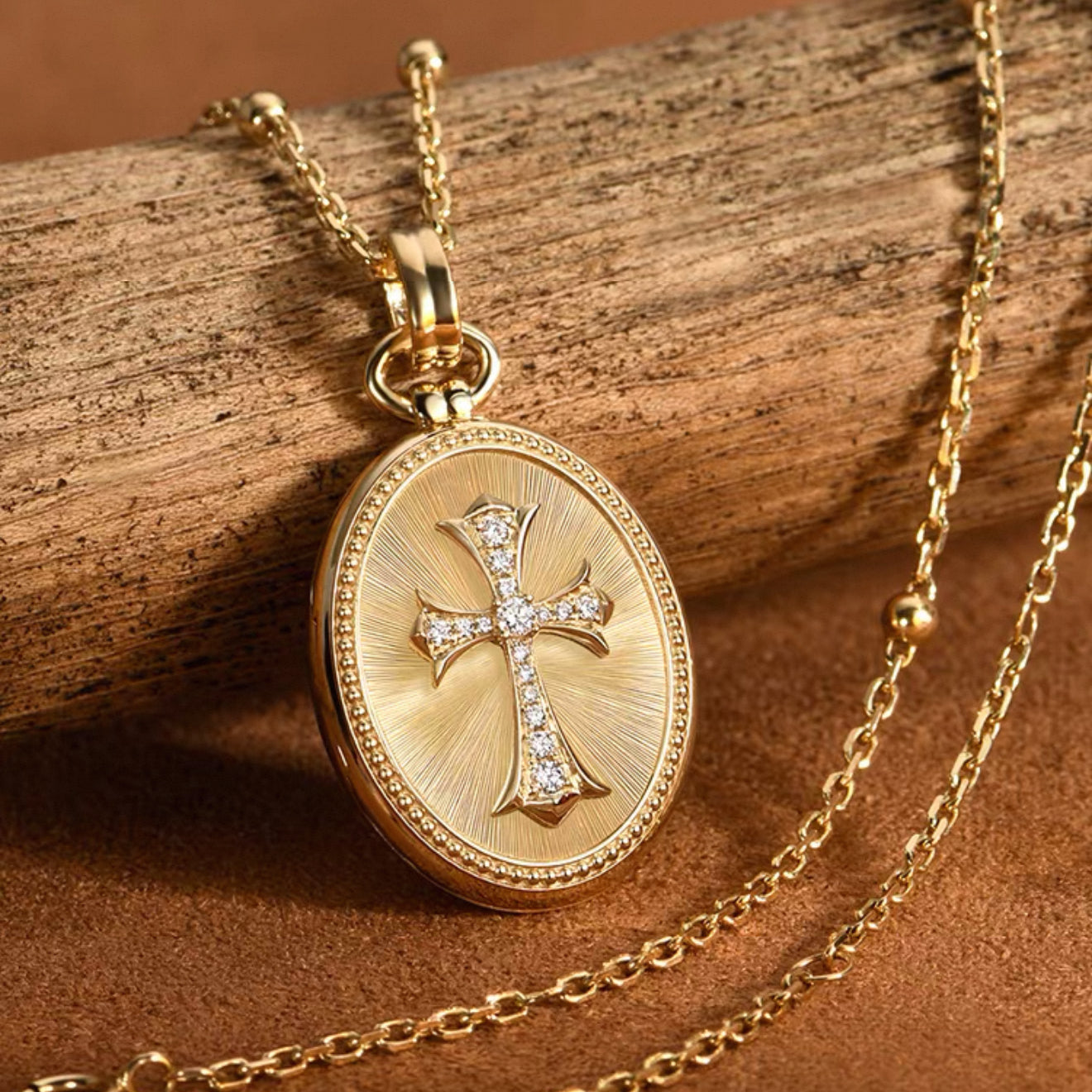 Sparkling Cross Photo Locket