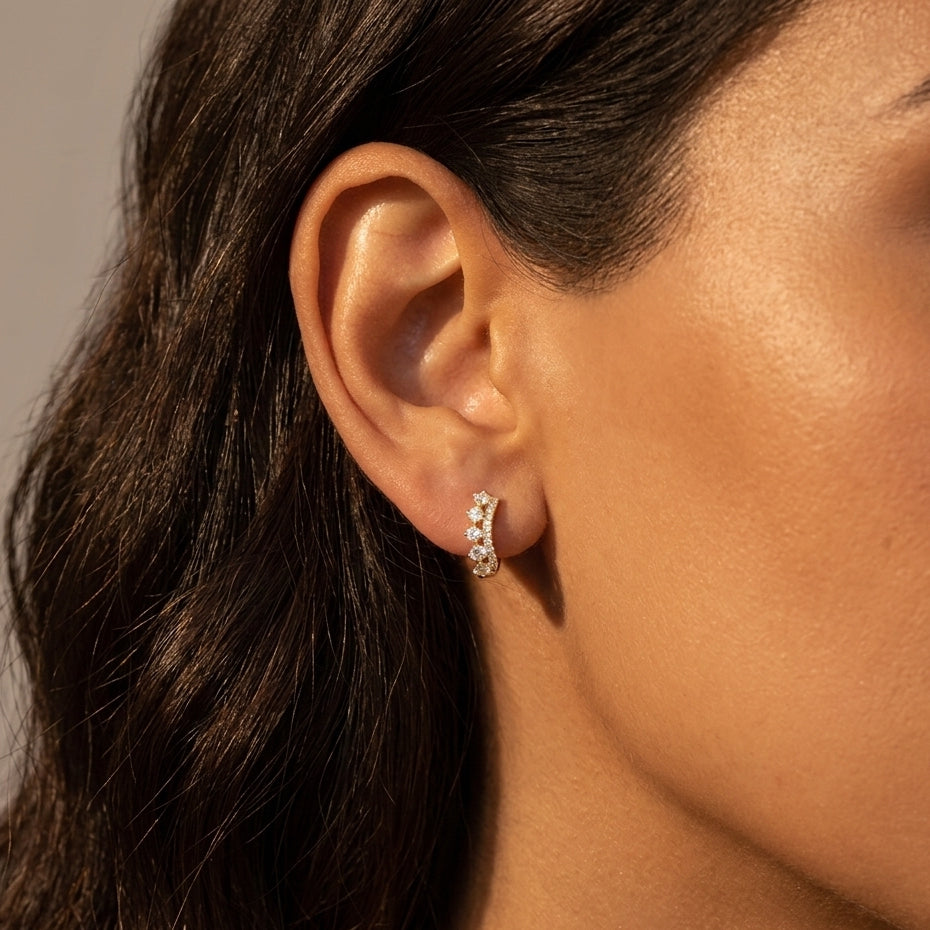Crown Diamond Hoop