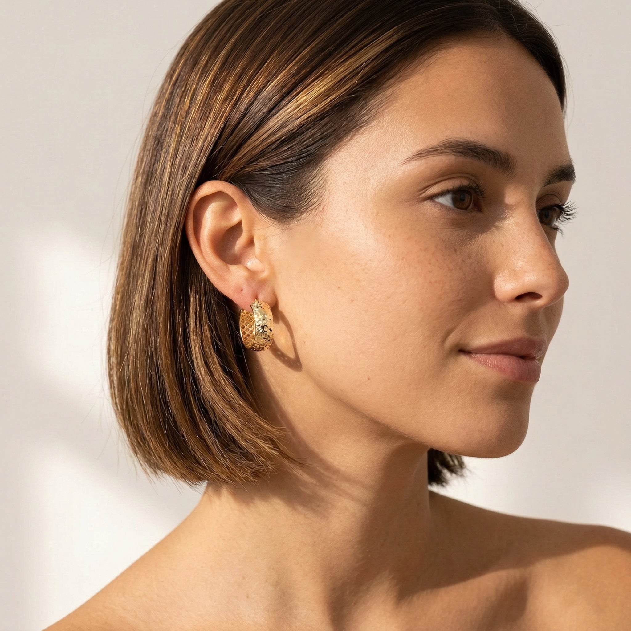 Round Faceted Hoops