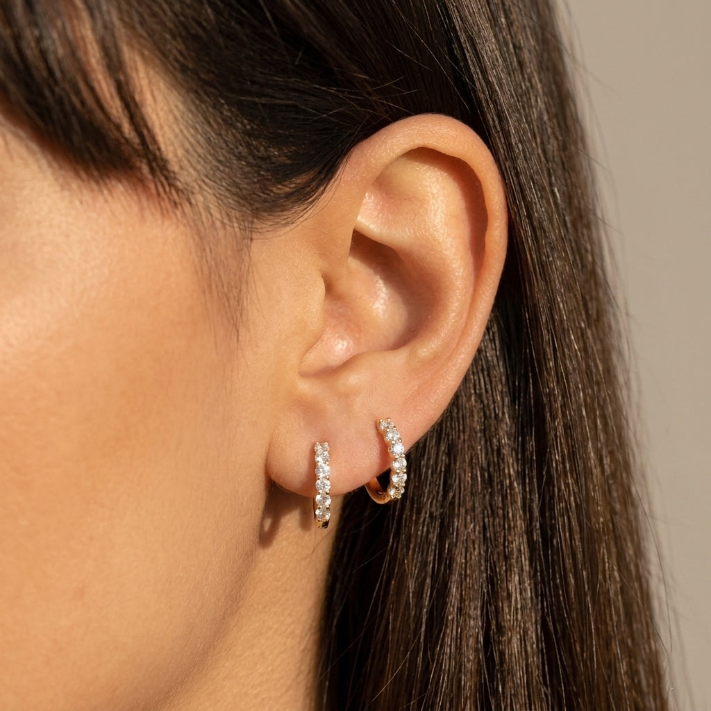 Natural Diamond Hoops