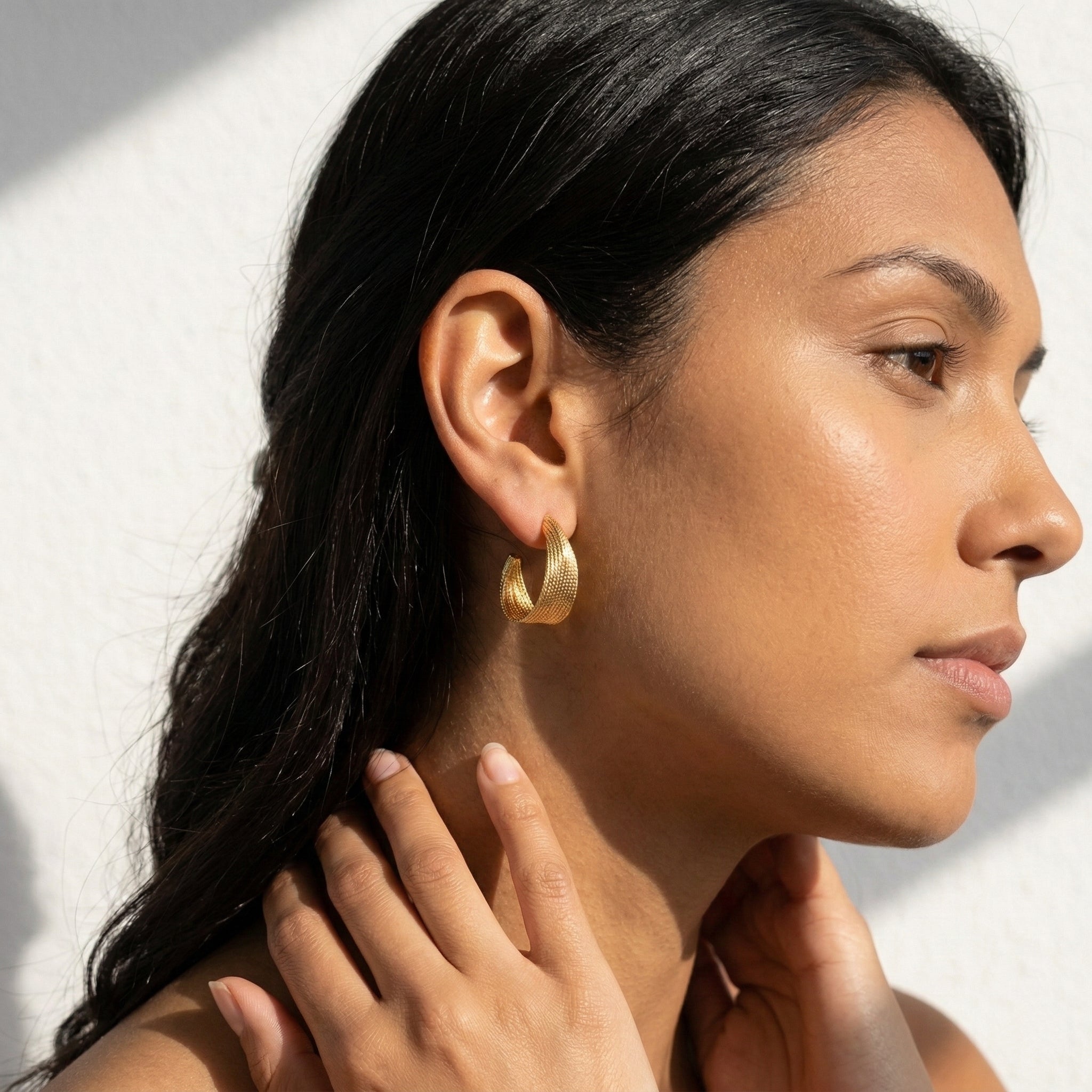 C Shape Sparkle Hoops