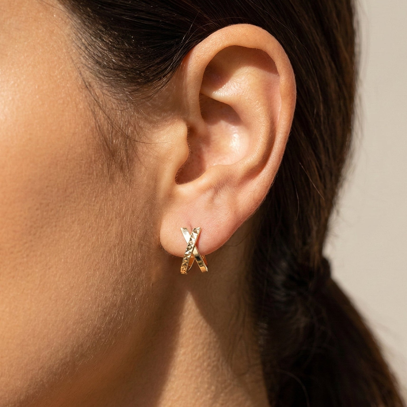 Crossover Hoop Earrings