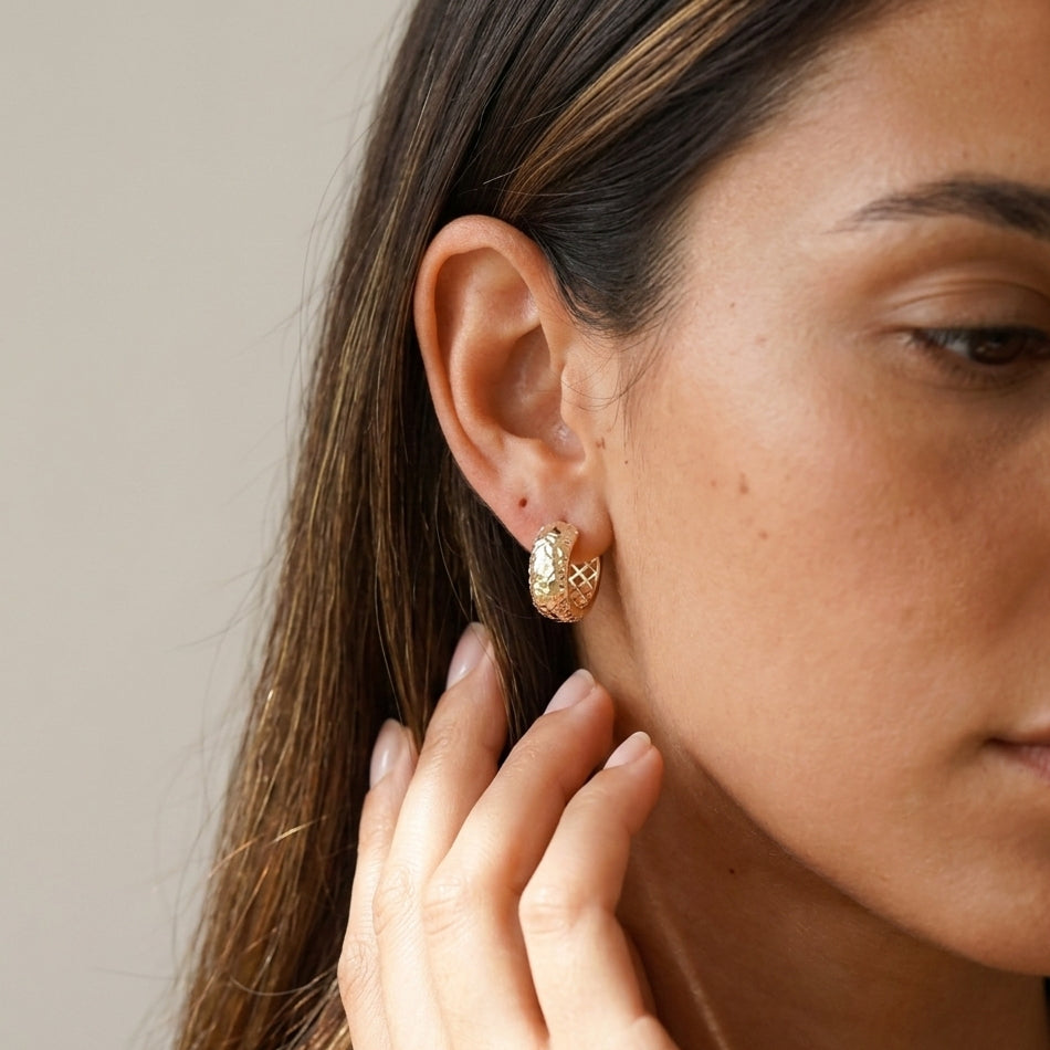 Chubby Faceted Hoops