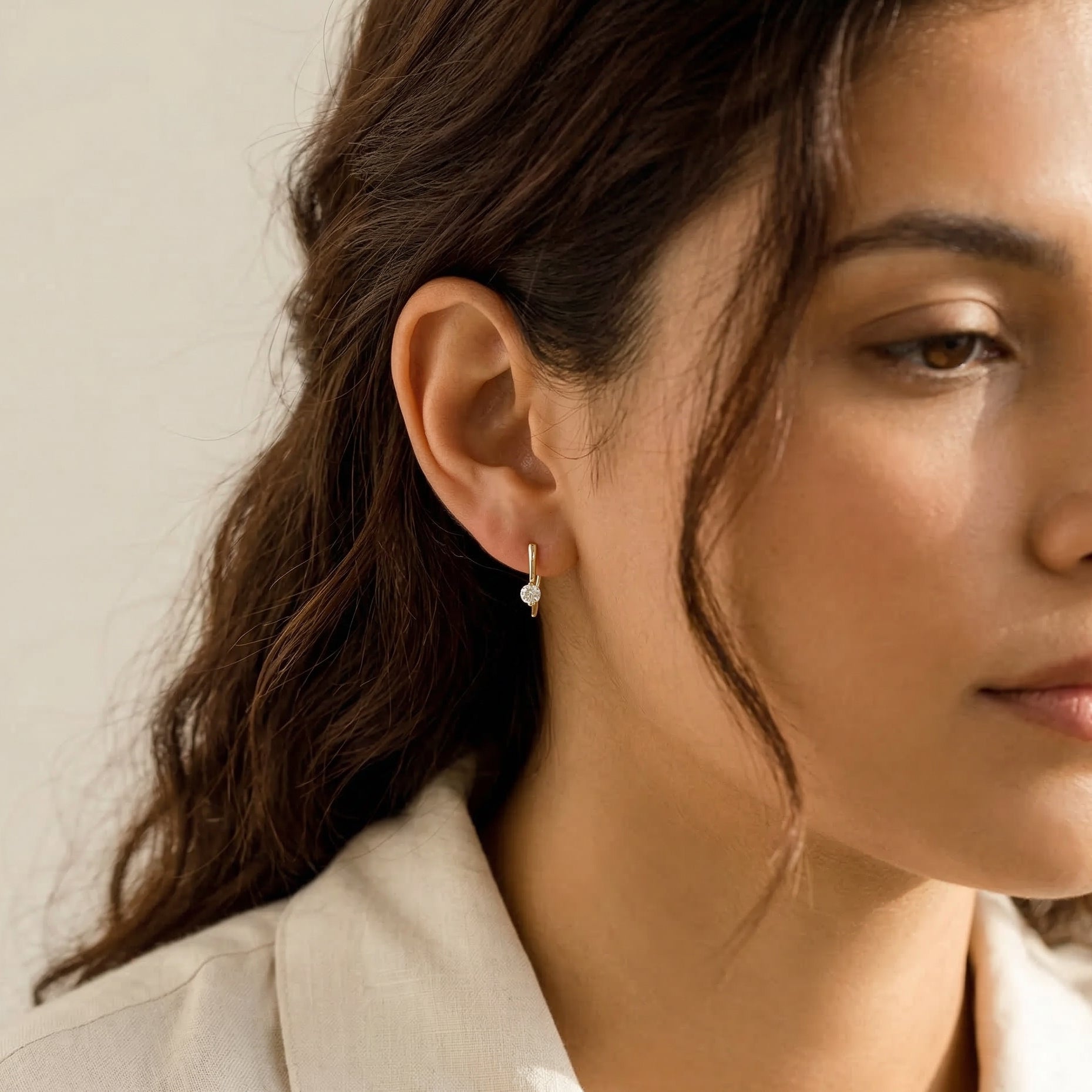 Mini Stone Hook Earrings