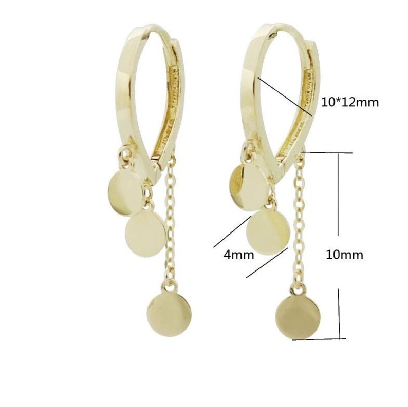 Circle Disc Dangle Earrings