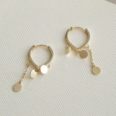 Circle Disc Dangle Earrings