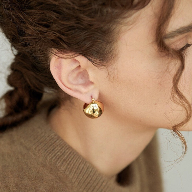 Large Golden Ball Earrings