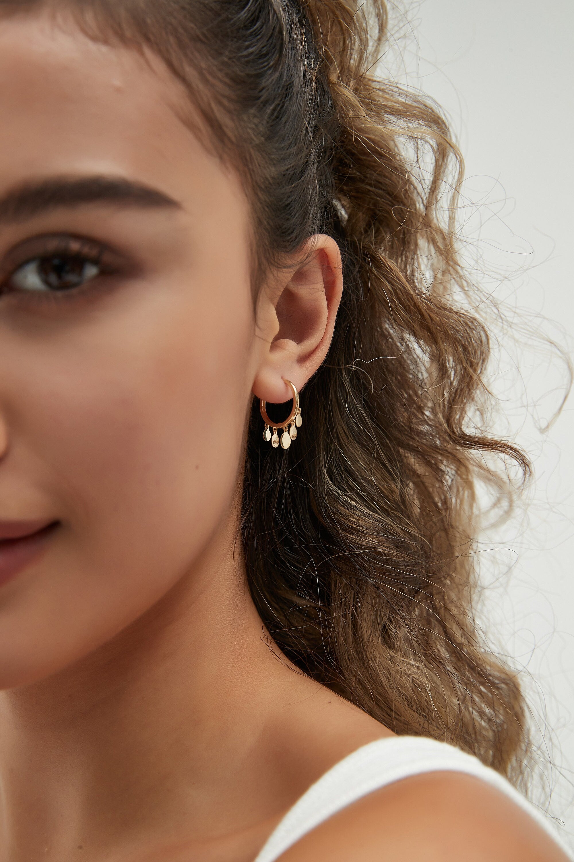 Golden Disc Earrings