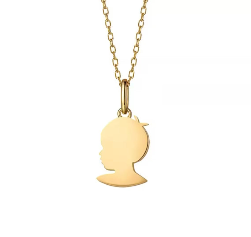 18K Solid Gold Silhouette Pendant