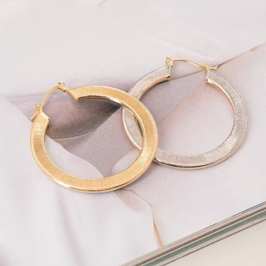 Two Tone Brushed Hoop