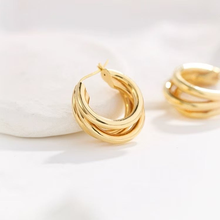 Trio Circle Earrings