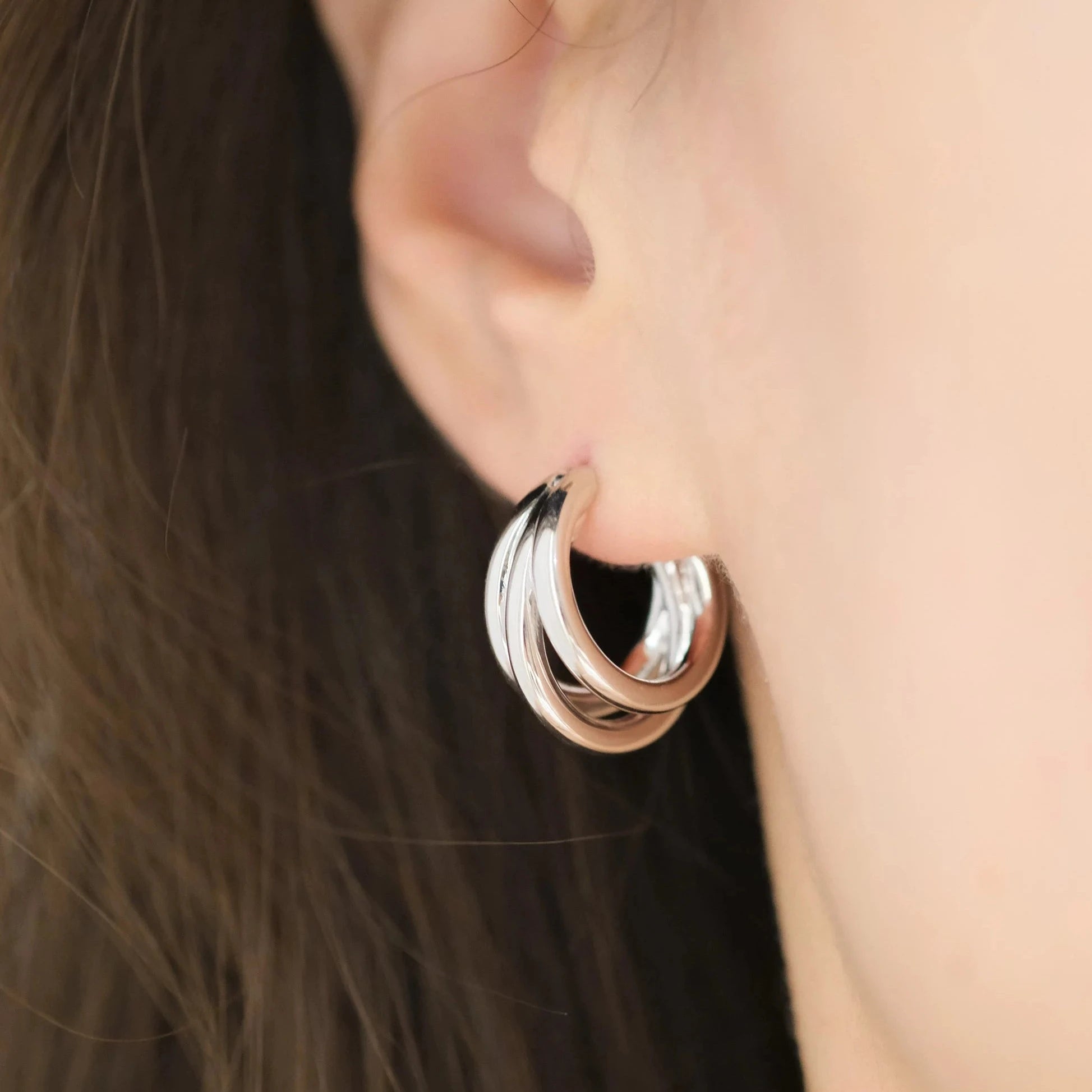 Trio Circle Earrings