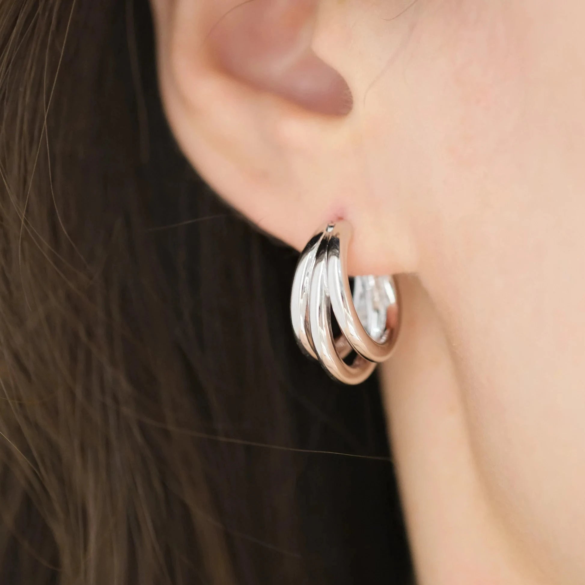 Trio Circle Earrings