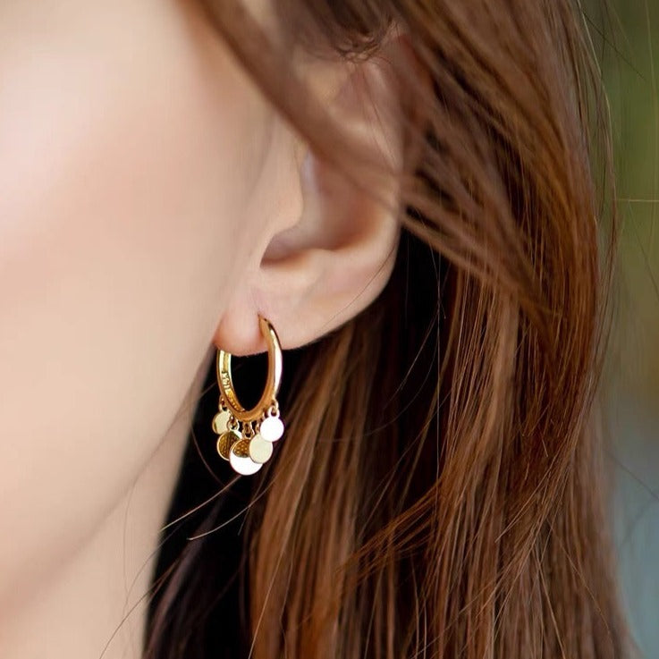 Golden Disc Earrings