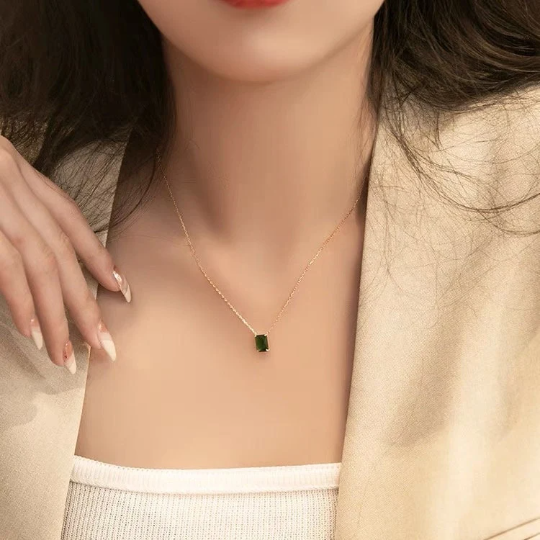 Square Emerald Necklace