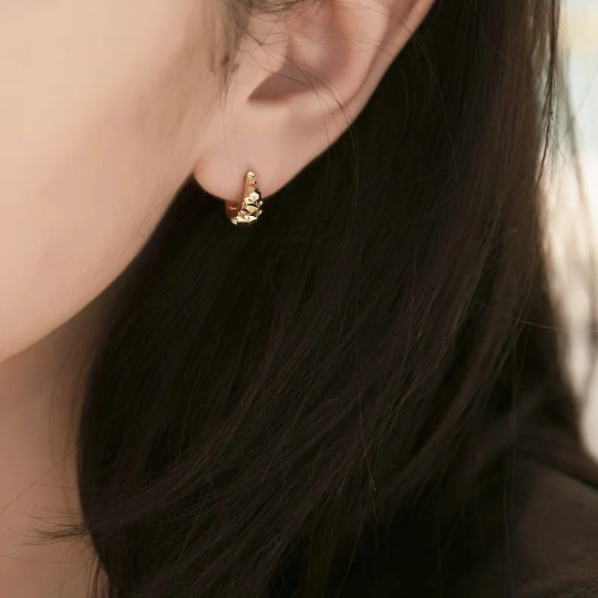Golden Faceting Earrings