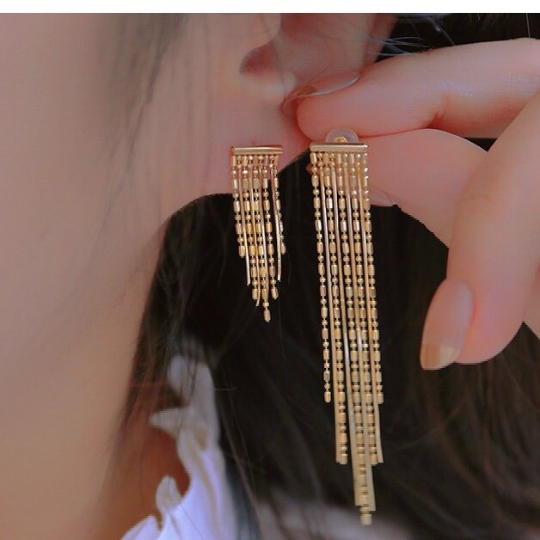 Long Beads Tassel Earrings